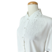 Load image into Gallery viewer, Classique Collections White Embroidered Blouse | Extra-Large
