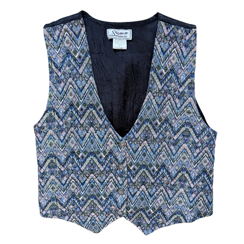 Vintage 1980s-1990s Sormani Abstract Printed Textile Vest | Medium