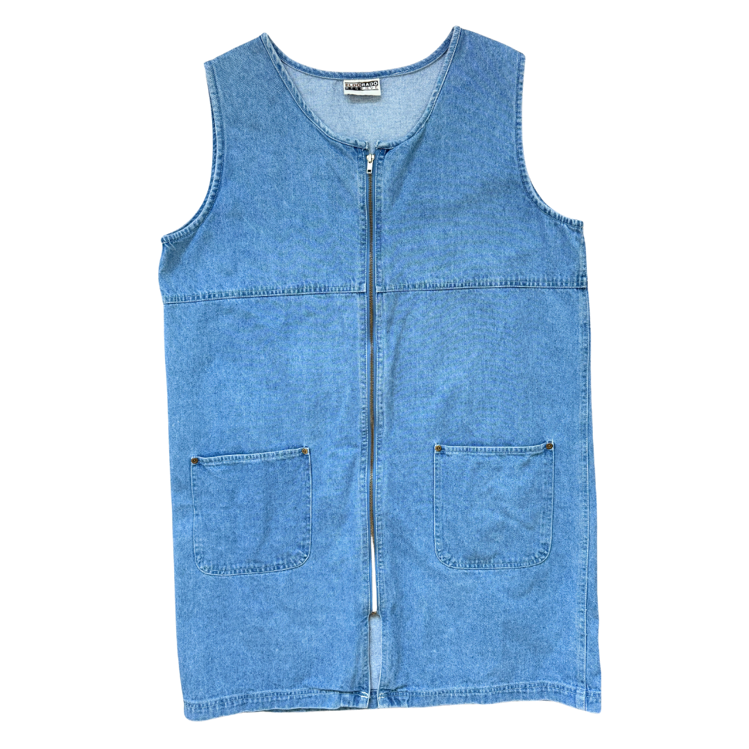 Vintage 1990s Eldorado Reserve Sleeveless Denim Dress | Extra-Large