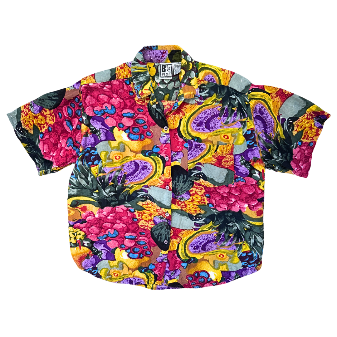 Vintage 1990s Body Best Bold Printed Buttoned Resort Shirt | Large / Extra-Large