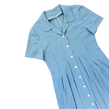 Load image into Gallery viewer, Home Sewn Collared Light Blue Gingham Dress| Medium

