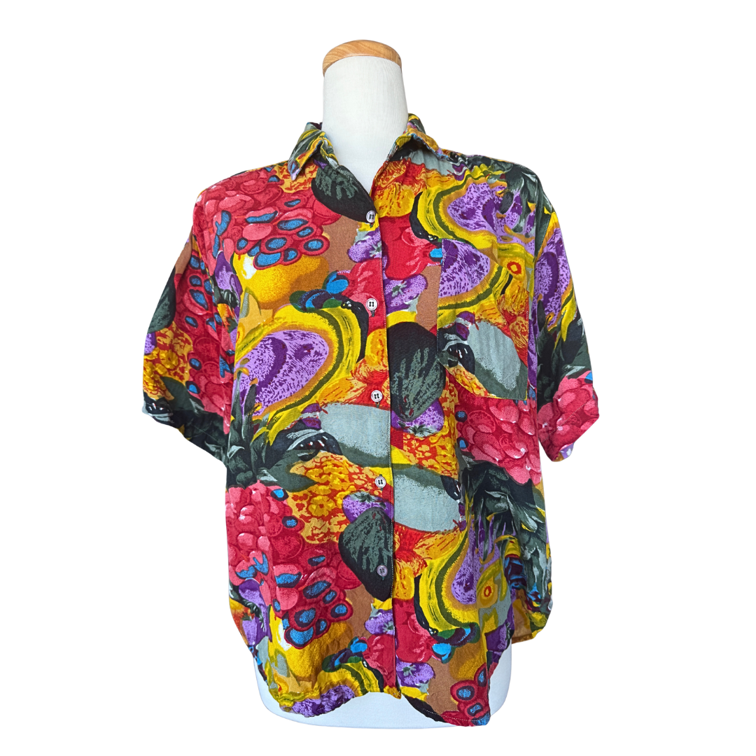 Body Best Bold Printed Buttoned Resort Shirt | Large / Extra-Large
