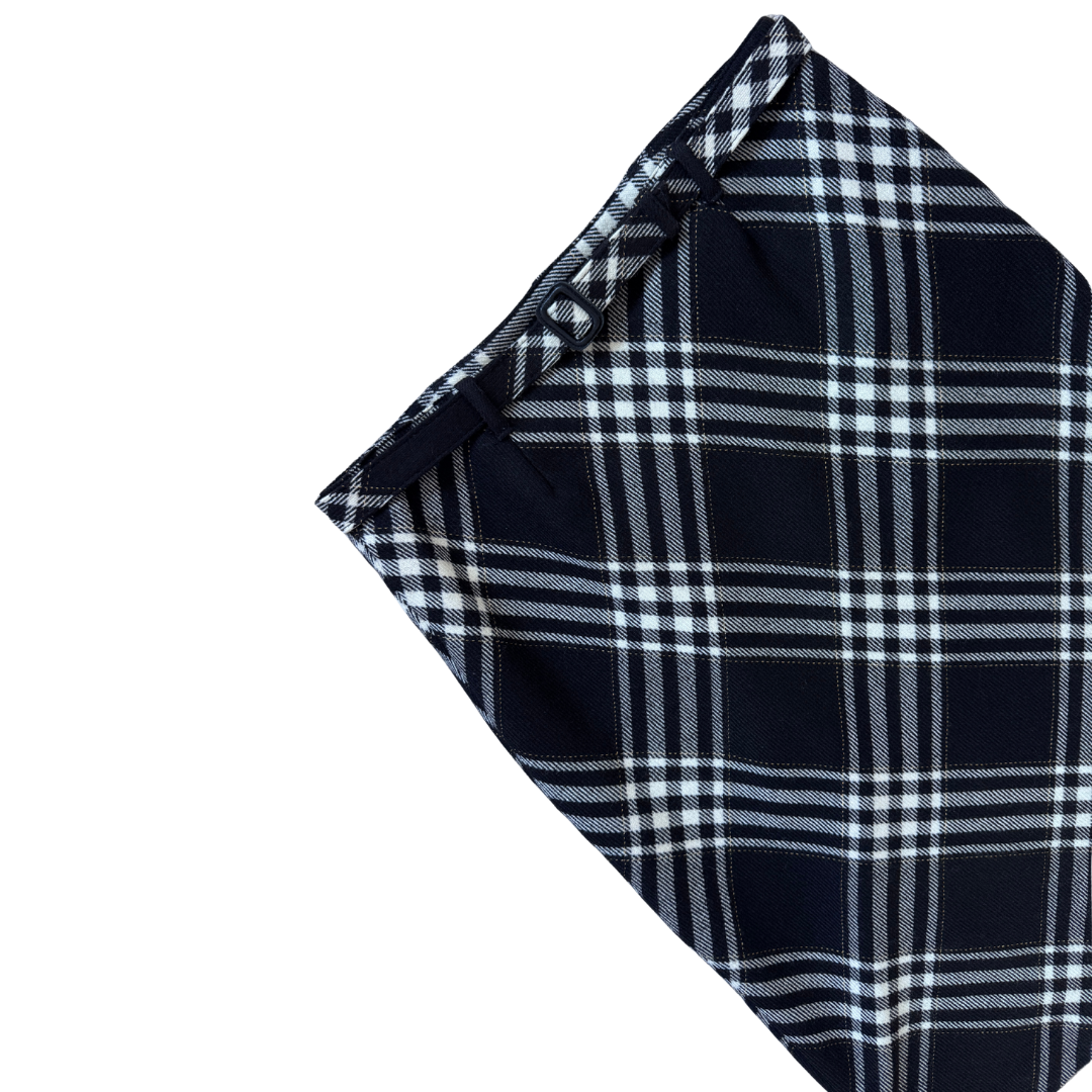 Jones New York Black and White Plaid Midi Skirt | Medium
