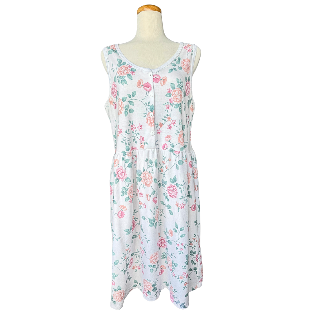 Functionals Skater Dress with Pink and Green Floral Pattern | XL / 2X
