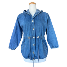 Load image into Gallery viewer, Reitman&#39;s Pop Express Hooded Denim Jacket | Small-Medium

