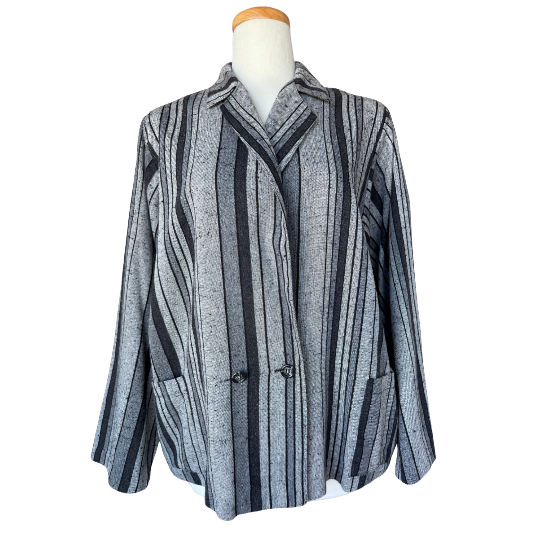 Grey Striped Blazer | Extra-large / 2X