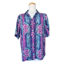 Load image into Gallery viewer, TanJay Pink and Blue Floral Striped Shirt | Large / Extra-Large
