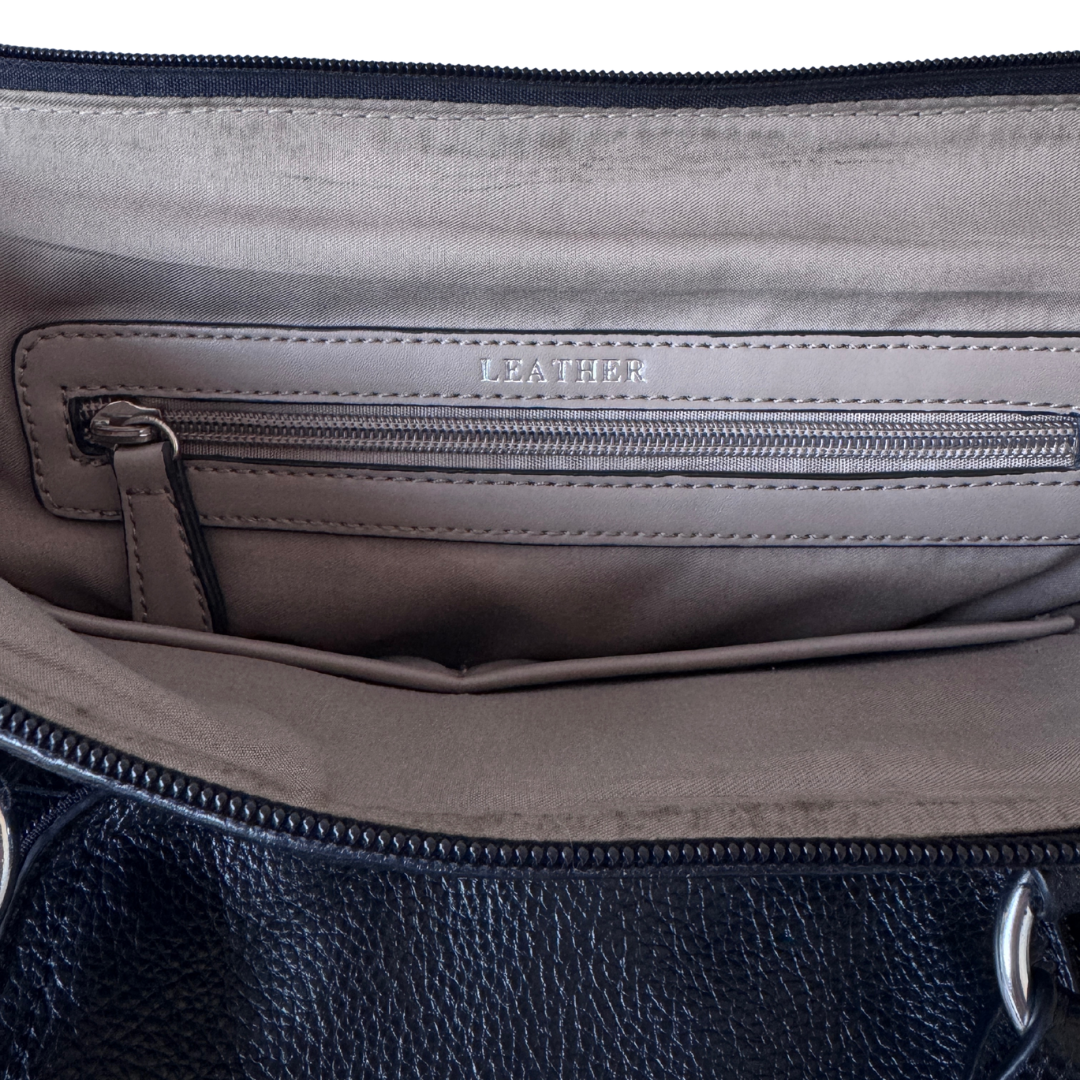 Jessica Genuine Black Leather Purse