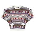 Vintage 90s North Country Eaton Geometric and Floral Knit Sweater | Medium (Men's)