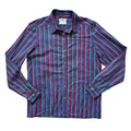 Vintage 80s-90s Port International Red / Green / Blue Striped Cotton Shirt | Small