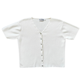 Vintage 1990s Rino Rossi Exclusive Short Sleeve Knit Cotton Blouse / Cardigan Large Extra-Large