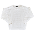 Vintage 1990s Next Britain White Geometric Knit Sweater | Large / Extra-Large