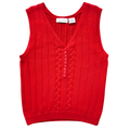 Vintage 80s-90s Tall Girl Red Knit Henley Tank Top | Medium