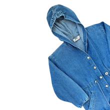Load image into Gallery viewer, Reitman&#39;s Pop Express Hooded Denim Jacket | Small-Medium
