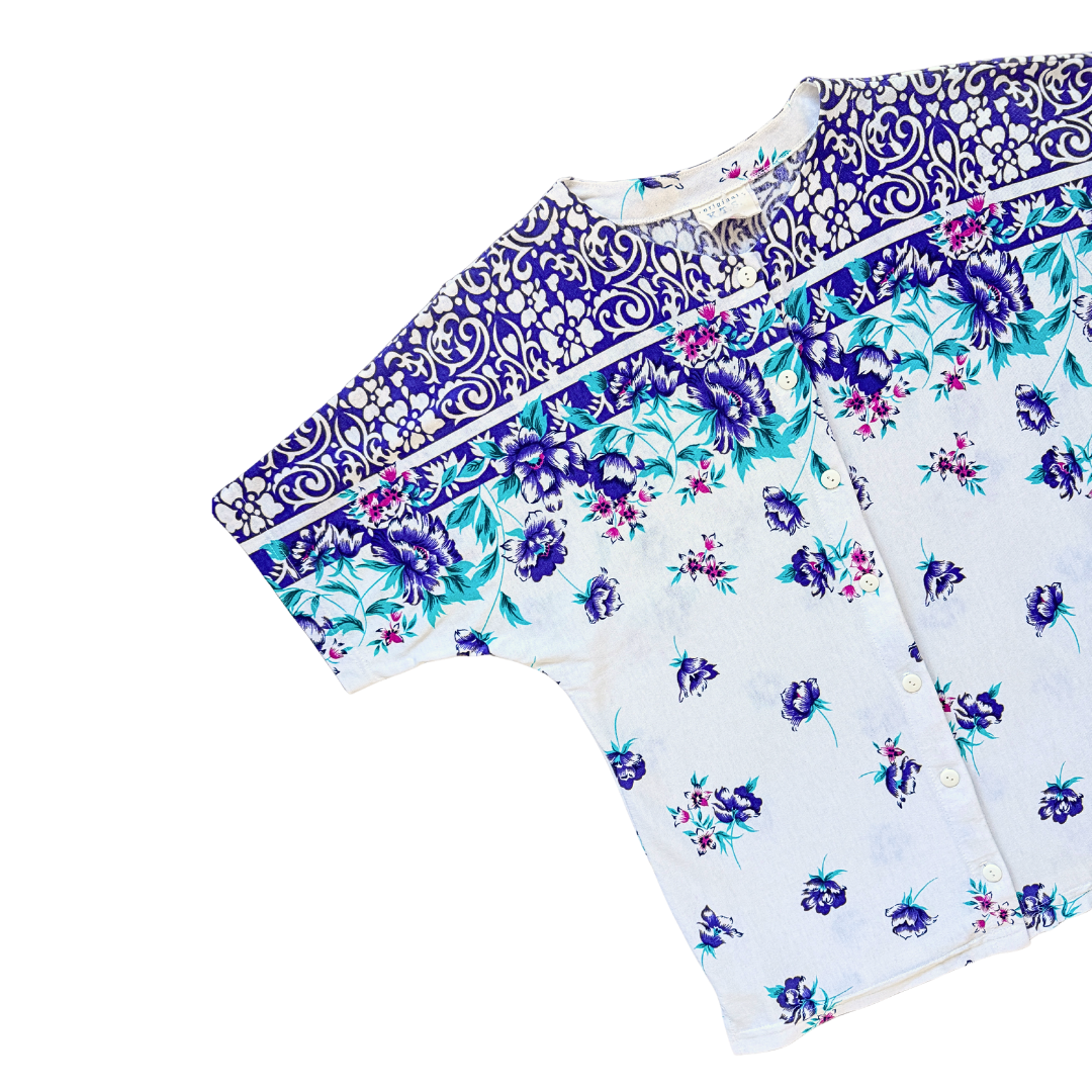 Original K.T.S Classic Floral Print Cotton Blouse | Large / Extra-Large