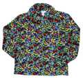 Vintage TanJay Black and Primary Colours Floral Blouse | Large