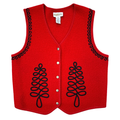 Vintage 90s Cambridge Dry Good Company Red Boiled Wool Vest | Large