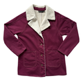 DG2 Diane Gilman Burgundy Denim Sherpa Jacket | Medium