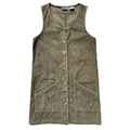 Vintage 1990s Next Issue Green Corduroy Pinafore Mini Dress | Extra-Small / Small