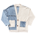 Blue Elle Denim and Knit Colour Block Cardigan | Large