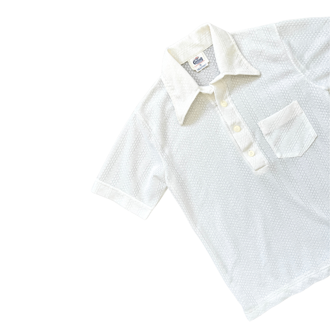 Caldwell White Collared Golf Shirt | Medium