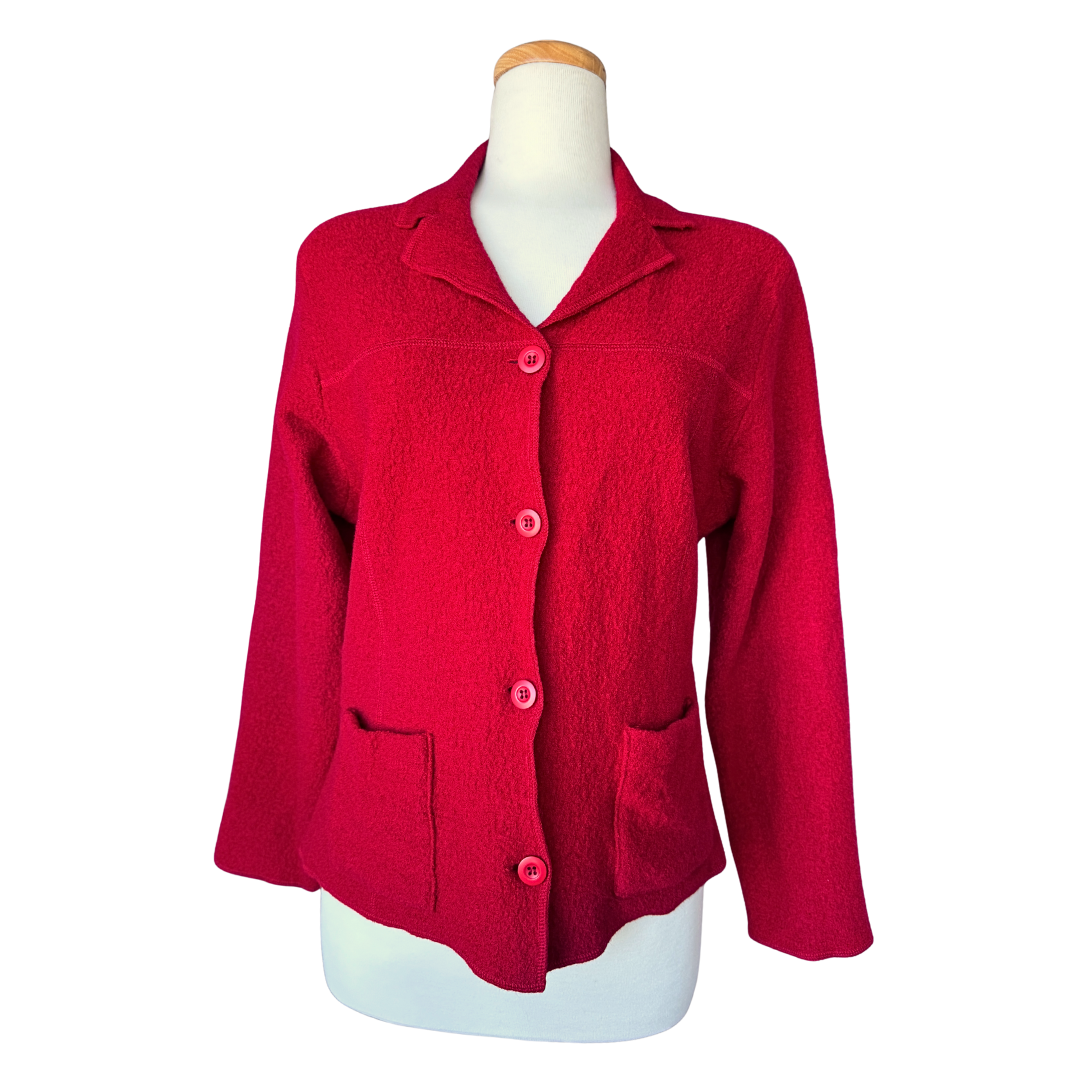 Jessica Red Wool Jacket | Large