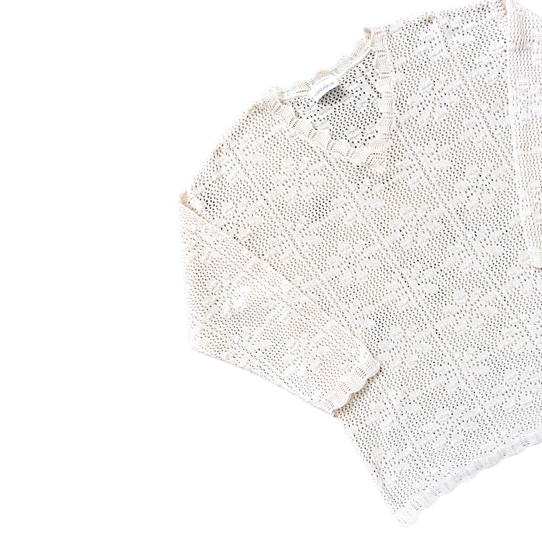Grace Floral Lace Knit Sweater | Medium - Large