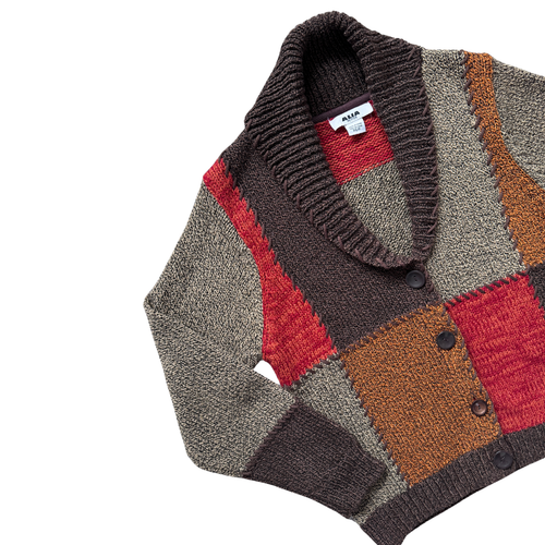 Alia Brown and Orange Patchwork Cardigan | Small - Medium