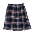 Vintage 1970s 100% Pure virgin Scottish wool Aljean of Canada Black, Red, Beige Grey and White Kilt Style Wrap Skirt