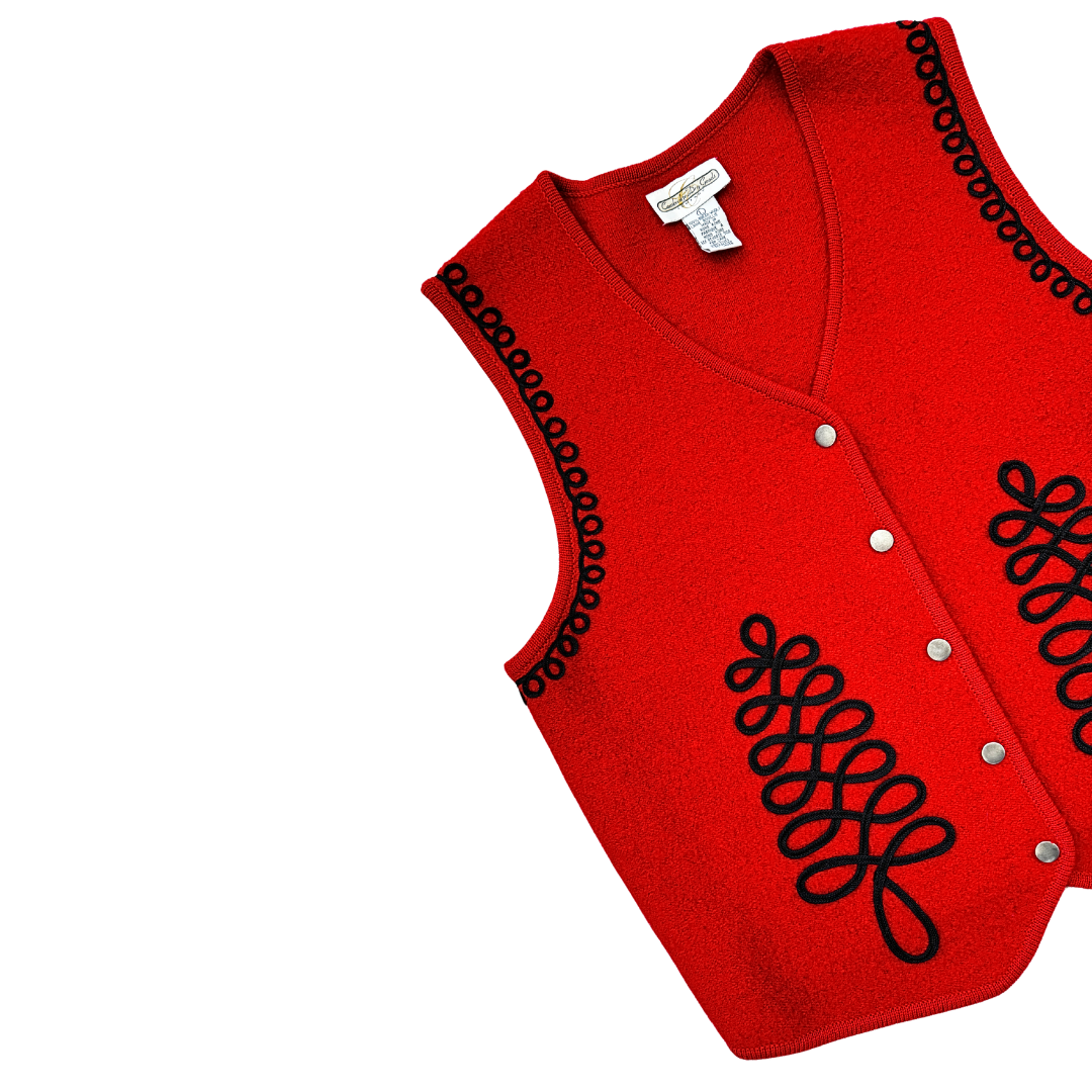 Cambridge Dry Good Company Red Boiled Wool Vest | Large
