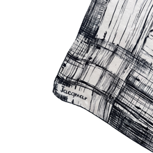 Load image into Gallery viewer, Jacqmar London England Black and White Abstract Square Silk Scarf
