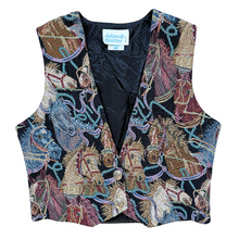 Load image into Gallery viewer, Vintage 1980s-1990s Deborah Murray Horse Graphic Textile Vest | Medium
