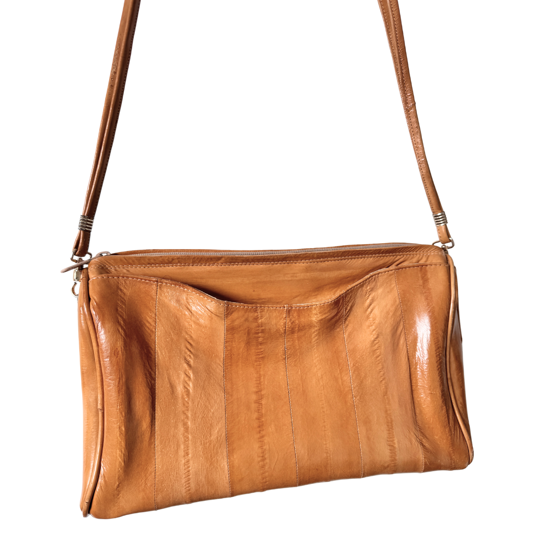 Blonde/Brown Genuine Eel Skin Purse