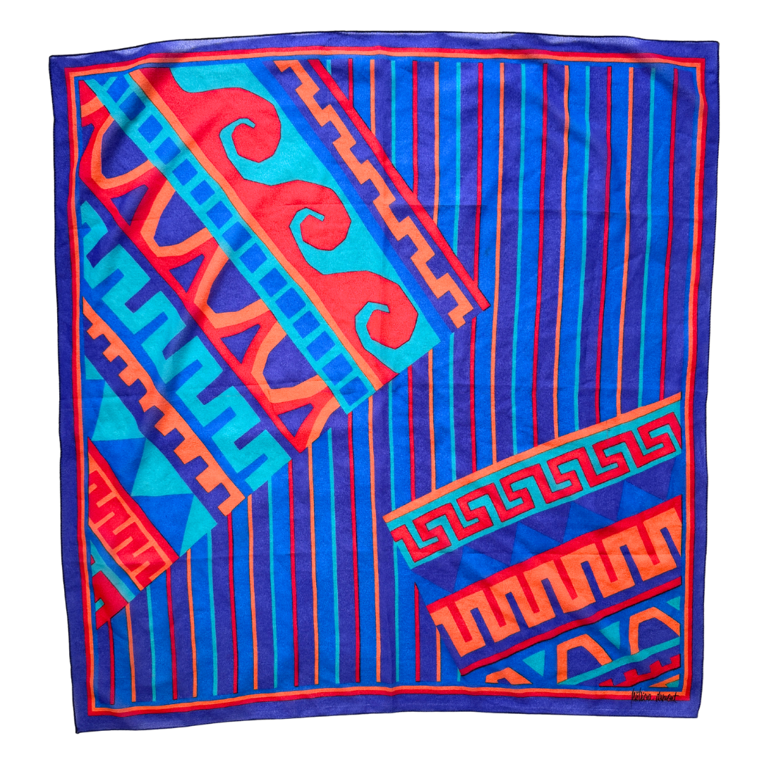 Vintage Patricia Dumont Bold Abstract Print Square Scarf