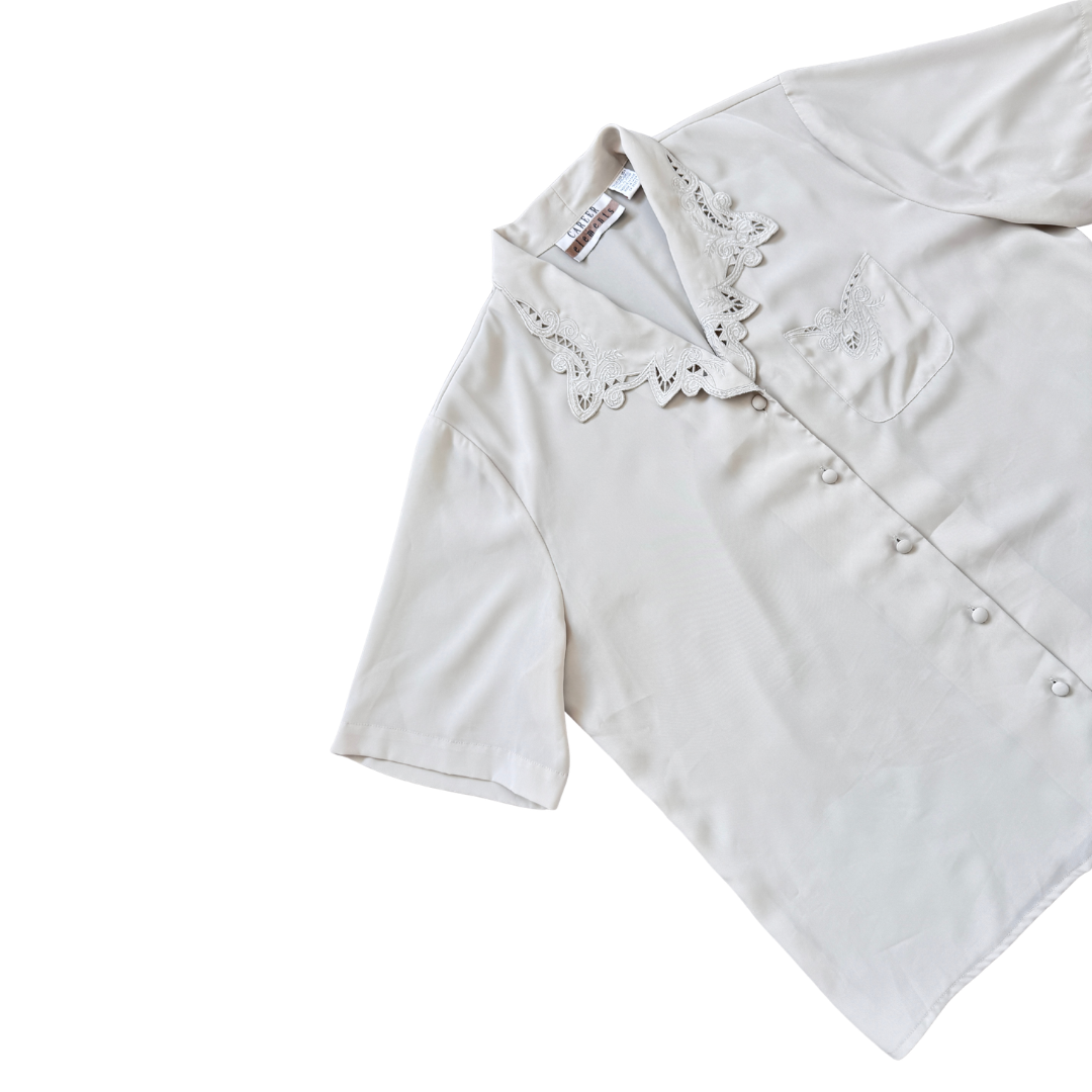 Career Elements Embroidered Collar Blouse | Extra-Large