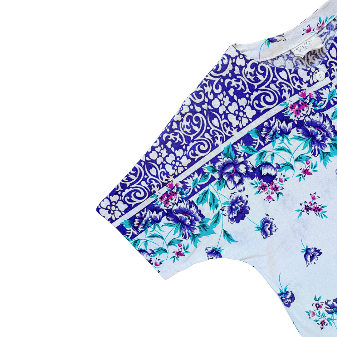 Original K.T.S Classic Floral Print Cotton Blouse | Large / Extra-Large