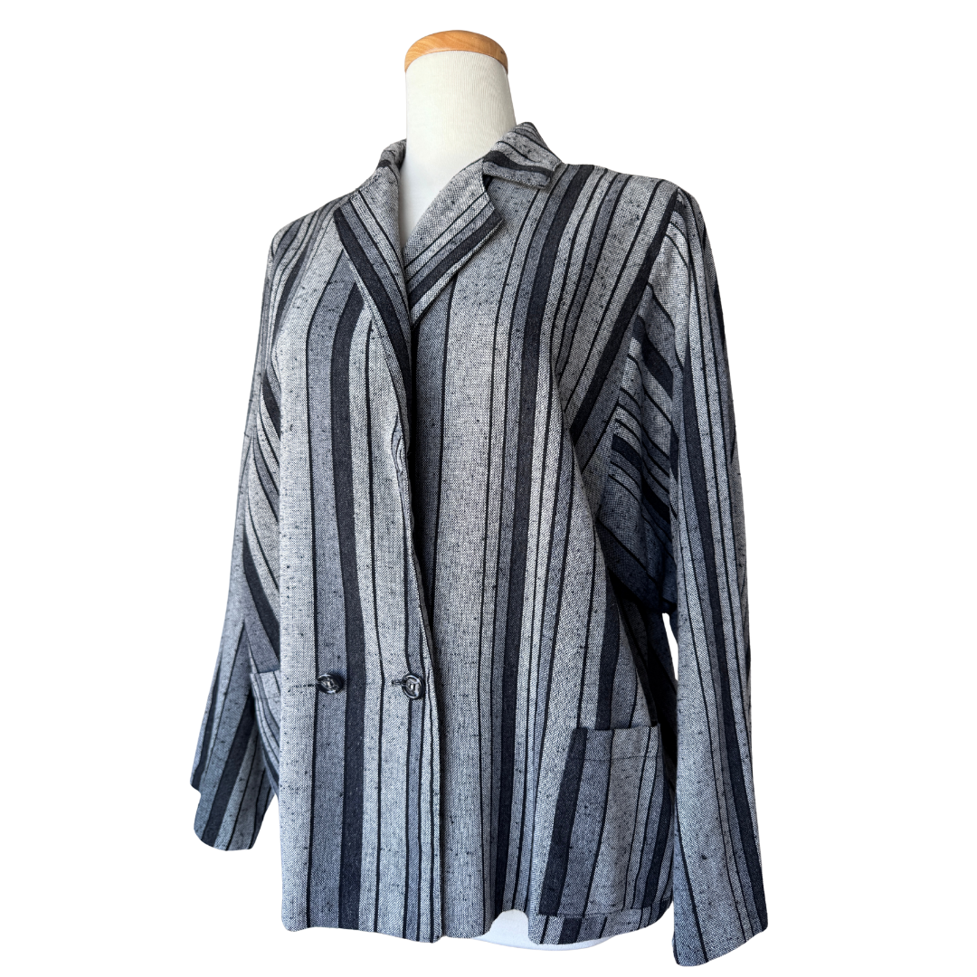 Grey Striped Blazer | Extra-large / 2X