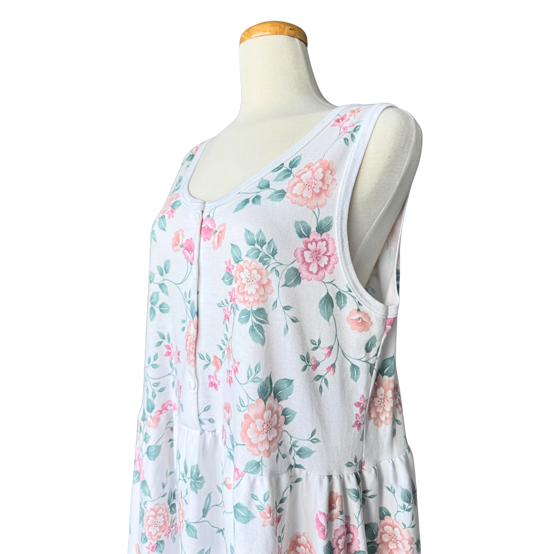 Functionals Skater Dress with Pink and Green Floral Pattern | XL / 2X