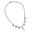 Antique 20s Art Deco Faceted Crystal Pendant and Rhinestone Necklace