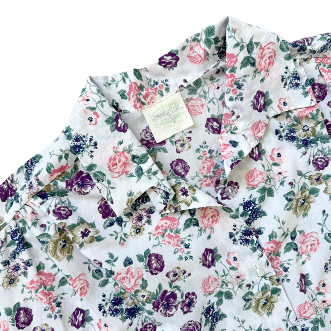 Separate Scene Floral Short Sleeve Blouse | Large / Extra-Large