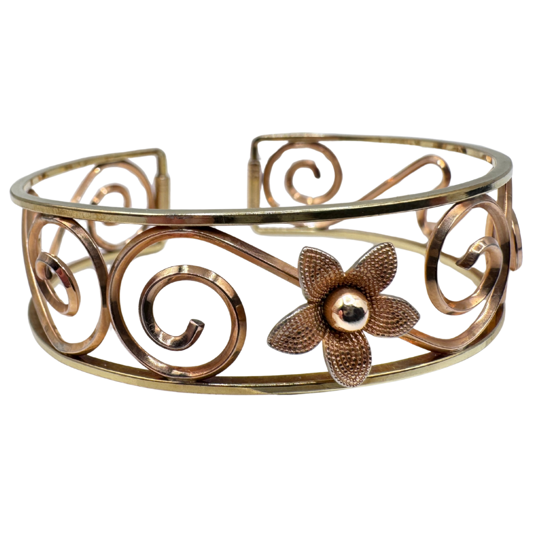 Krementz Gold Plated Floral Cuff