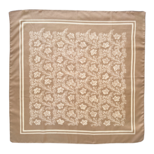 Load image into Gallery viewer, Vintage Monique Martin Beige Leaves Square Scarf
