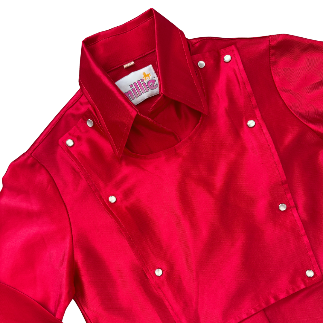 Millie Red Satin Marching Band Blouse | Extra-Small / Small