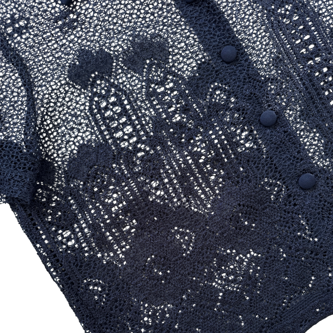 Sophisticate Navy Lace Blouse | Medium