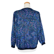 Load image into Gallery viewer, Quadra Fashions Purple and Blue Paisley Crewneck Sweater | Large
