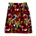 Vintage 80s-90s Red Floral Shell and Leopard Print Midi Skirt | Small - Medium