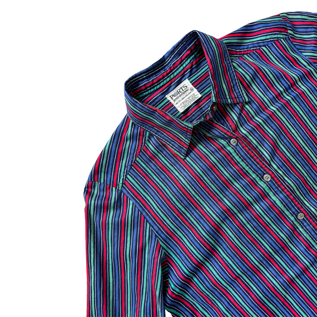 Port International Red / Green / Blue Striped Cotton Shirt | Small