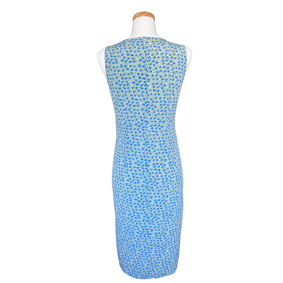 E.W. Clothing Green and Blue Floral Shift Dress | Medium