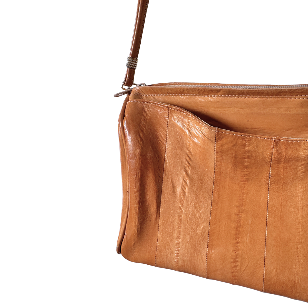 Blonde/Brown Genuine Eel Skin Purse
