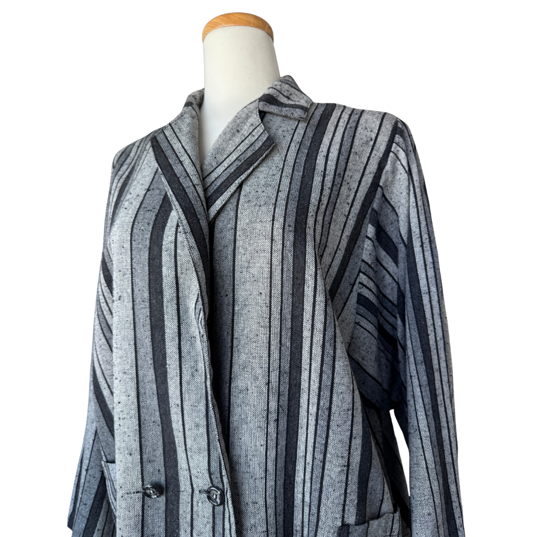 Grey Striped Blazer | Extra-large / 2X